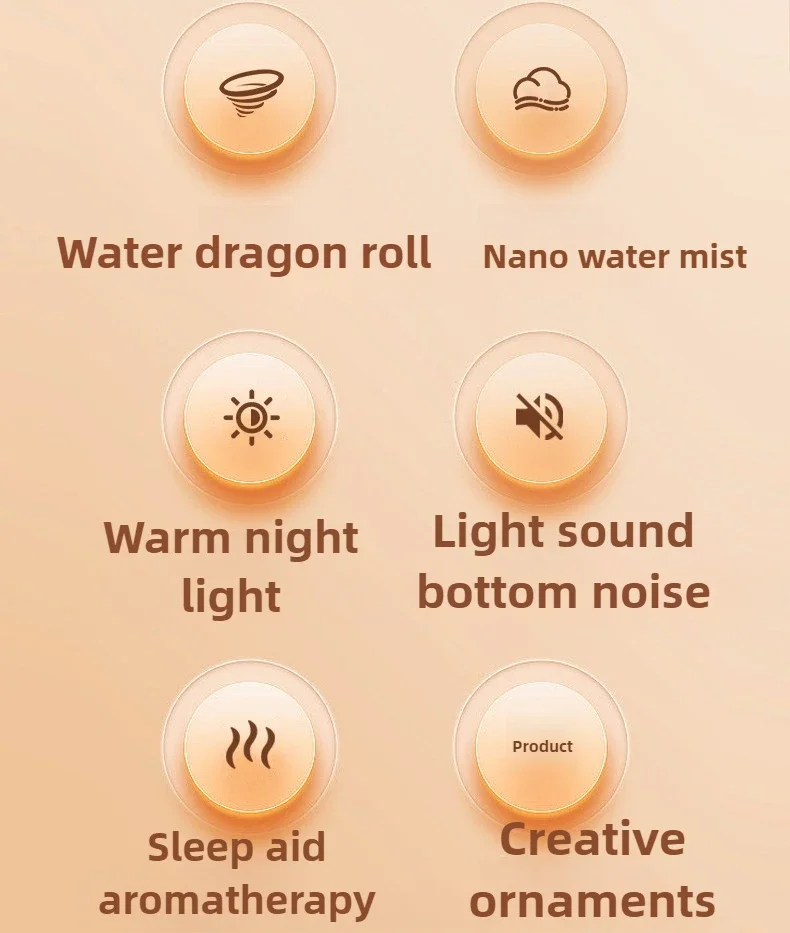 0.5-1 L Water Tornado Dragon Humidifier 5W Air Humidifier Home Office USB Plug-in Colorful Ambient Light Countertop Decoration 4
