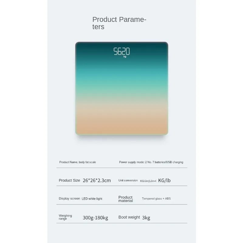 New Home Bluetooth Intelligent Height Electronic Scale for Measuring Body Fat and Weighing Weight Scale 6