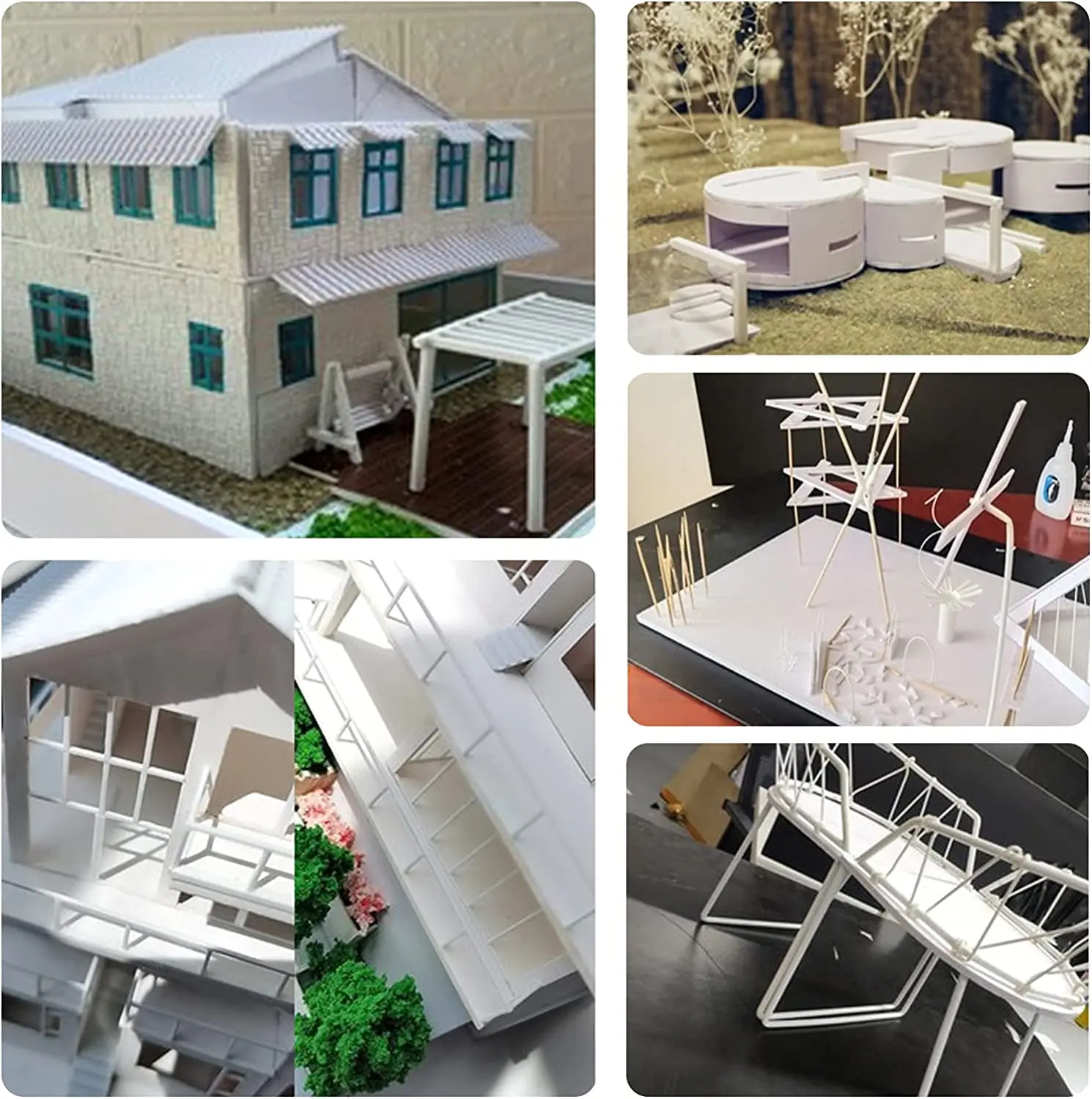 5/10pcs ABS Square Plastic Pipe For DIY house sand table model building