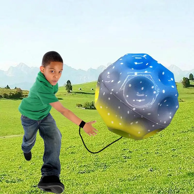 Throw and Catch Ball Set Outdoor Sports Rebound Balls with Wristband Exercises Hand Throw Back Ball Wrist String Bounce Ball Elastic Rubber Hand