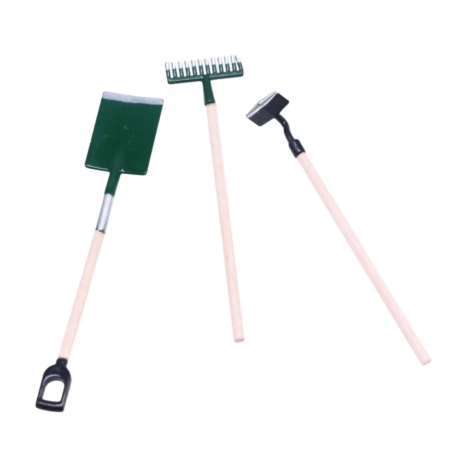 3Pcs 1:12 Miniature Dollhouse Garden Tools for Micro Landscape Dollhouse