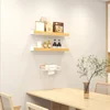 Bathroom Wood Shelf Holder Bath Shower Corner Rack Wall Mounted No Drill Shelves Organizer Kitchen Bathroom Storage Accessories 3