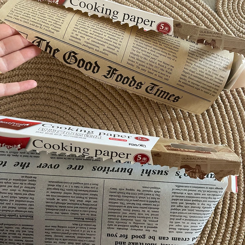 Retro English Newspaper Food Wrappers for Baking Kitchen Food Grade Grease Paper Bread Sandwich Burger Fries Wrappers Cookie