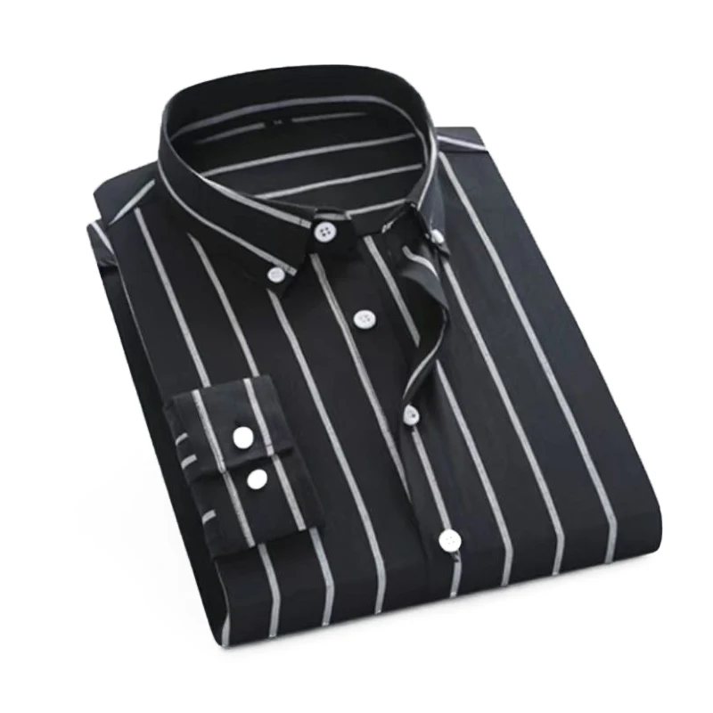 Men's Slim Fit Striped Long Sleeve Shirt