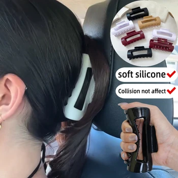 Soft Hair Claw Cloud Clips Elastic Fashion Shark Cozy Clip Flexible Unsnappable Claw Clips Summer Beach Hair Accessories Gifts 1