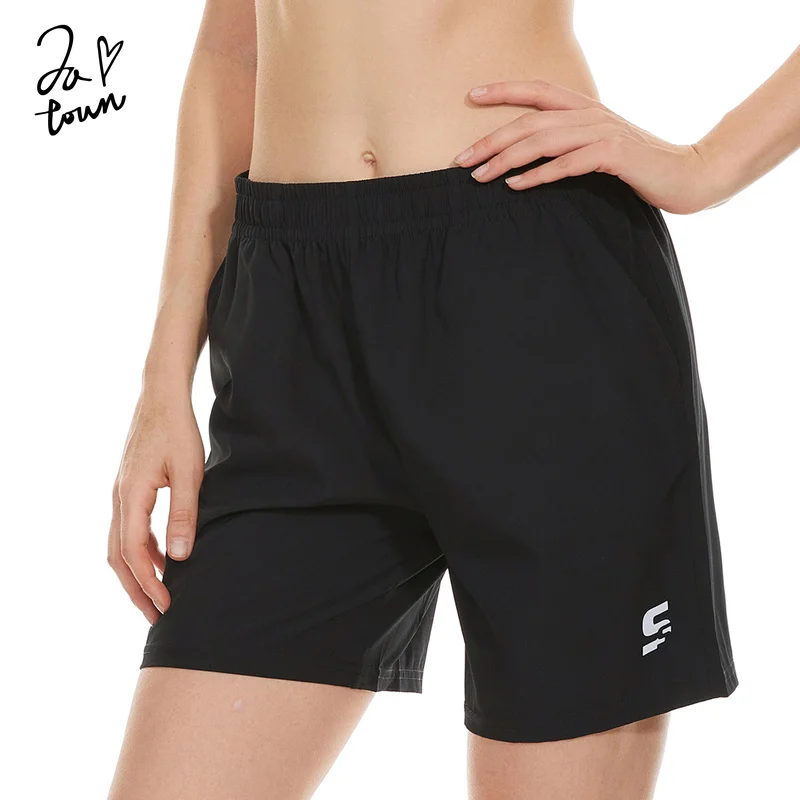 Women Black Gym Shorts Spandex Quick Dry Fitness Running Workout Short with Pocket Athletic Pants 2022 Women Sport Track Shorts