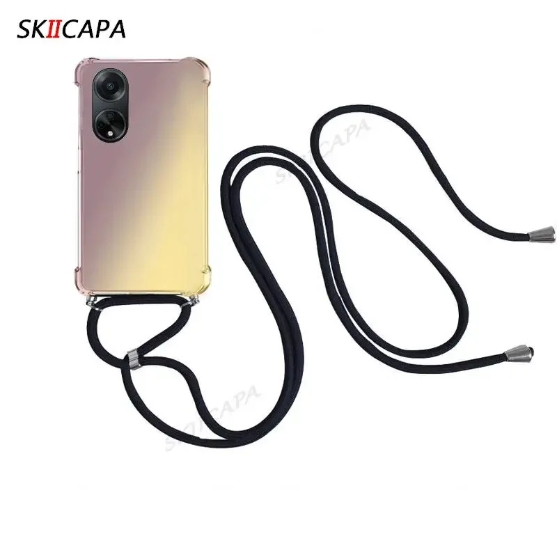 Shockproof Silicone Lanyard Crossbody Phone Case with Airbag Protection