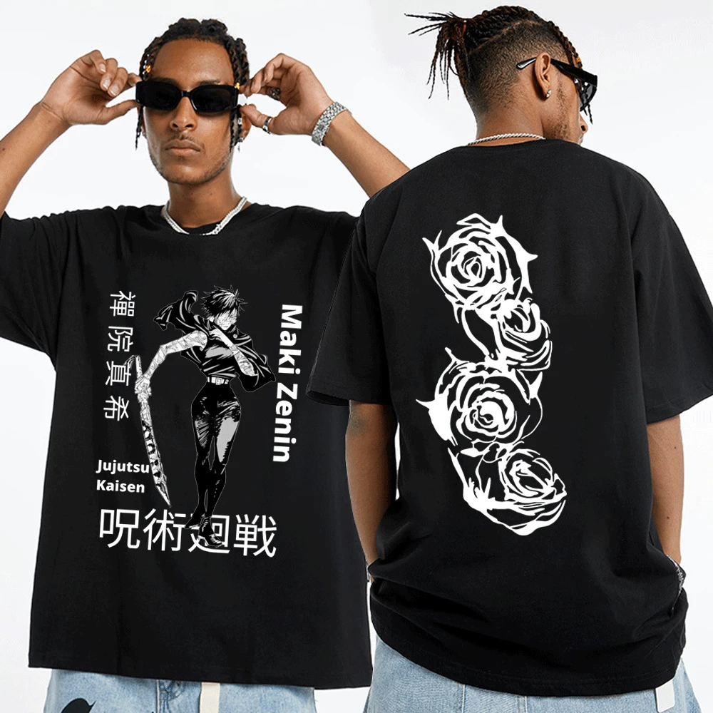 

Jujutsu Kaisen Maki Zenin Classic T-Shirt for Men Women Summer Oversized Cotton Short Sleeves Tee Shirt Fashion Couple T Shirt