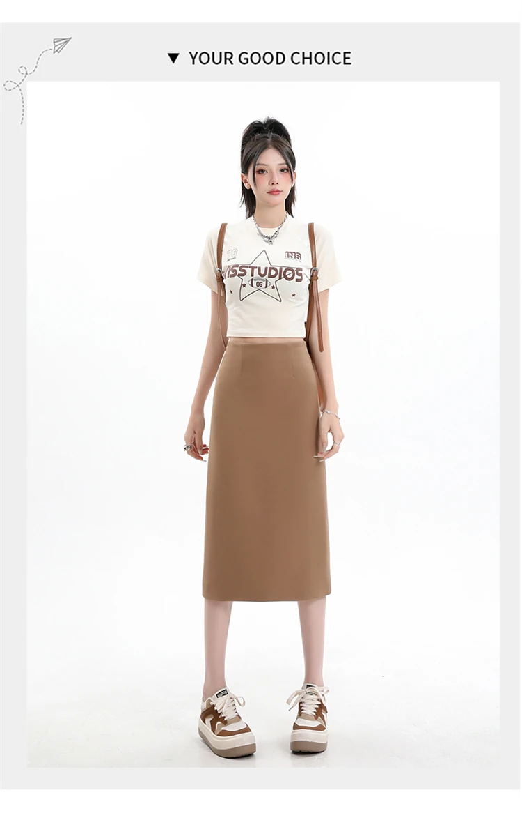 2026 Elegant A Line Long Skirts Women Spring Summer Faldas Fashion High Waist Office Lady Back Slit Mid-Length Pencil Skirts