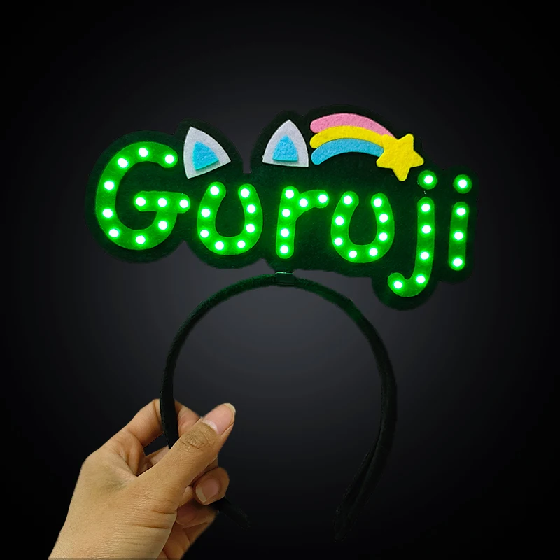 

Customizable Luminous Headband Non-woven Fabric Headbands Birthday Party Decorations Vocal Concert Photograph Props Wholesale