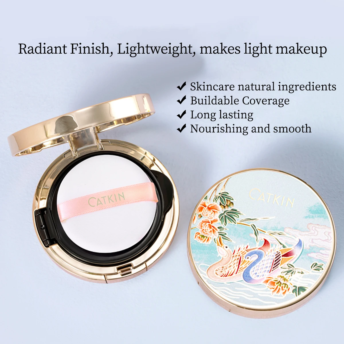 CATKIN BB CREAM AIR CUSHION FOUDNATION PEACH BLOSSOM + GET 2 FREE REFILL 5