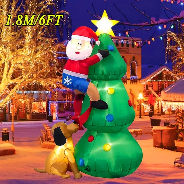 Juguetes inflables de decoración navideña, luces LED de Papá Noel para interiores y exteriores, modelo inflable de juguete, regalo de Navidad, accesorios para fiestas en el patio, 1,8 M