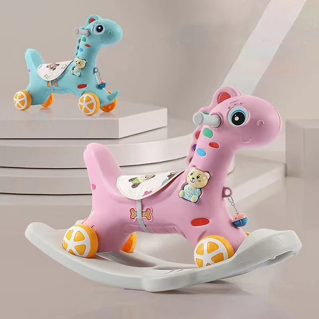 2-in-1 Baby Rocking Horse and Slide Multi-functional Children's Swing Rocking Chair Kids Playground Home Toys Gifts 1