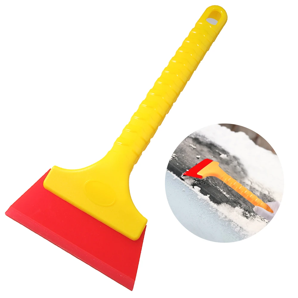 

34cm Long Handle Rubber Ice Scraper Car Window Cleaning Squeegee Blade Snow Shovel Brush Auto Film Wrapping Wiper Remover Tools