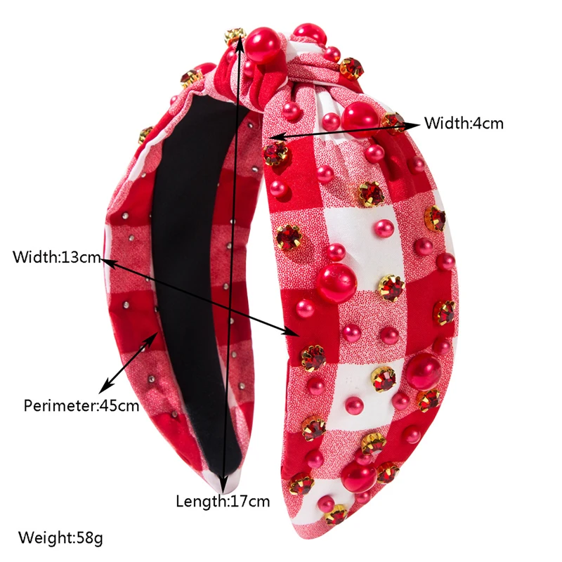 Women&rsquo;s Valentine&rsquo;s Day Headbands Cute Pearl Crystal Knotted Headpieces Beaded Hair Hoops Fashion Accessories