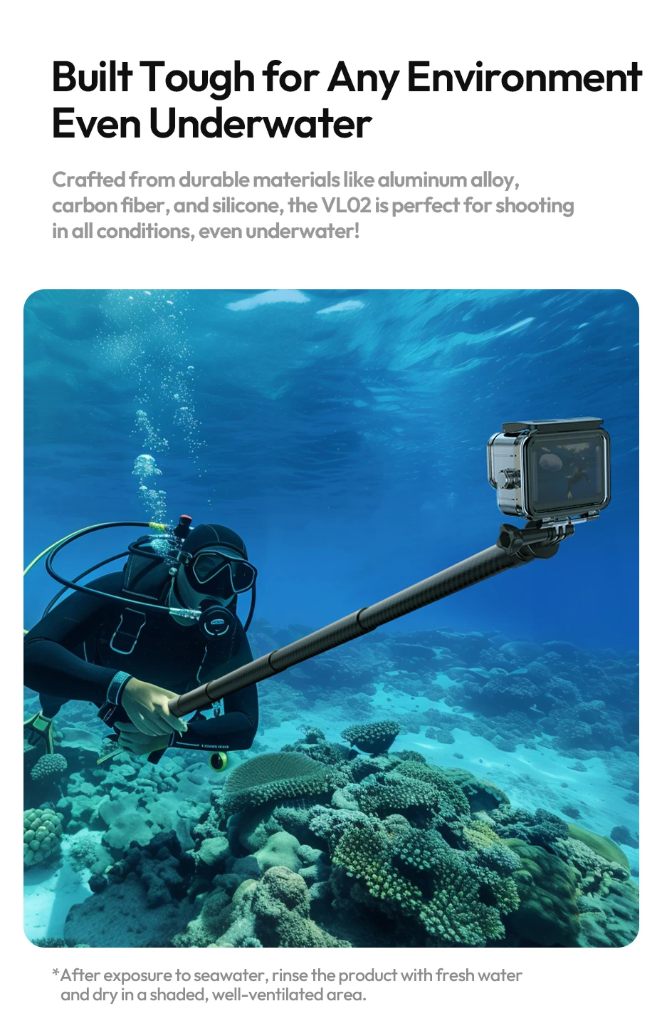 Carbon Fiber Selfie Stick Light-weight Selfie Stick Extension Rod for Gopro Smar
