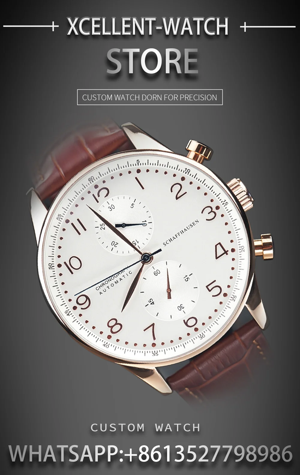 2022 Fashion New Men's Automatic Watch 44mm Sapphire Crystal Glass Stainless Steel Leather Strap Sports Leisure Waterproof