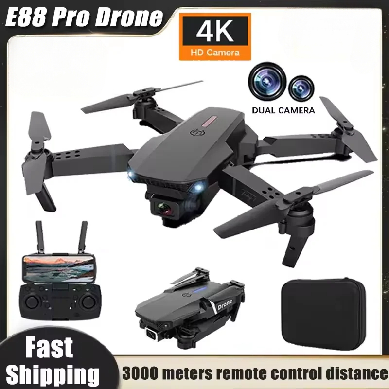 E88Pro RC Drone Featuring Professional 4K Wide Angle HD Camera WiFi FPV Height Hold Foldable Quadrotor Helicopter Toy