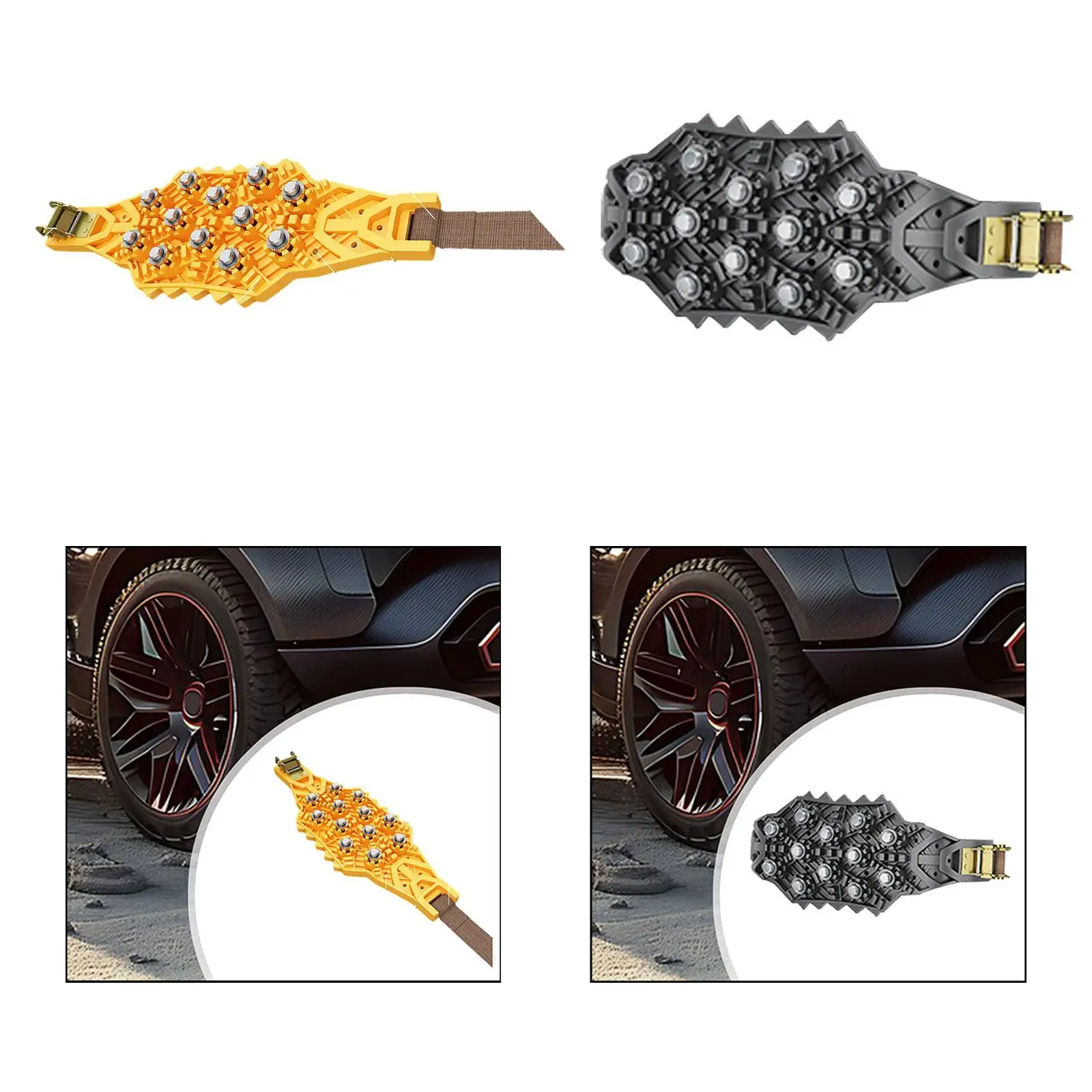 Car Snow Chain Anti Skid Chain Cycling Accessory Snow Grips Emergency Tire Mud for Winter Driving SUV Muddy Road