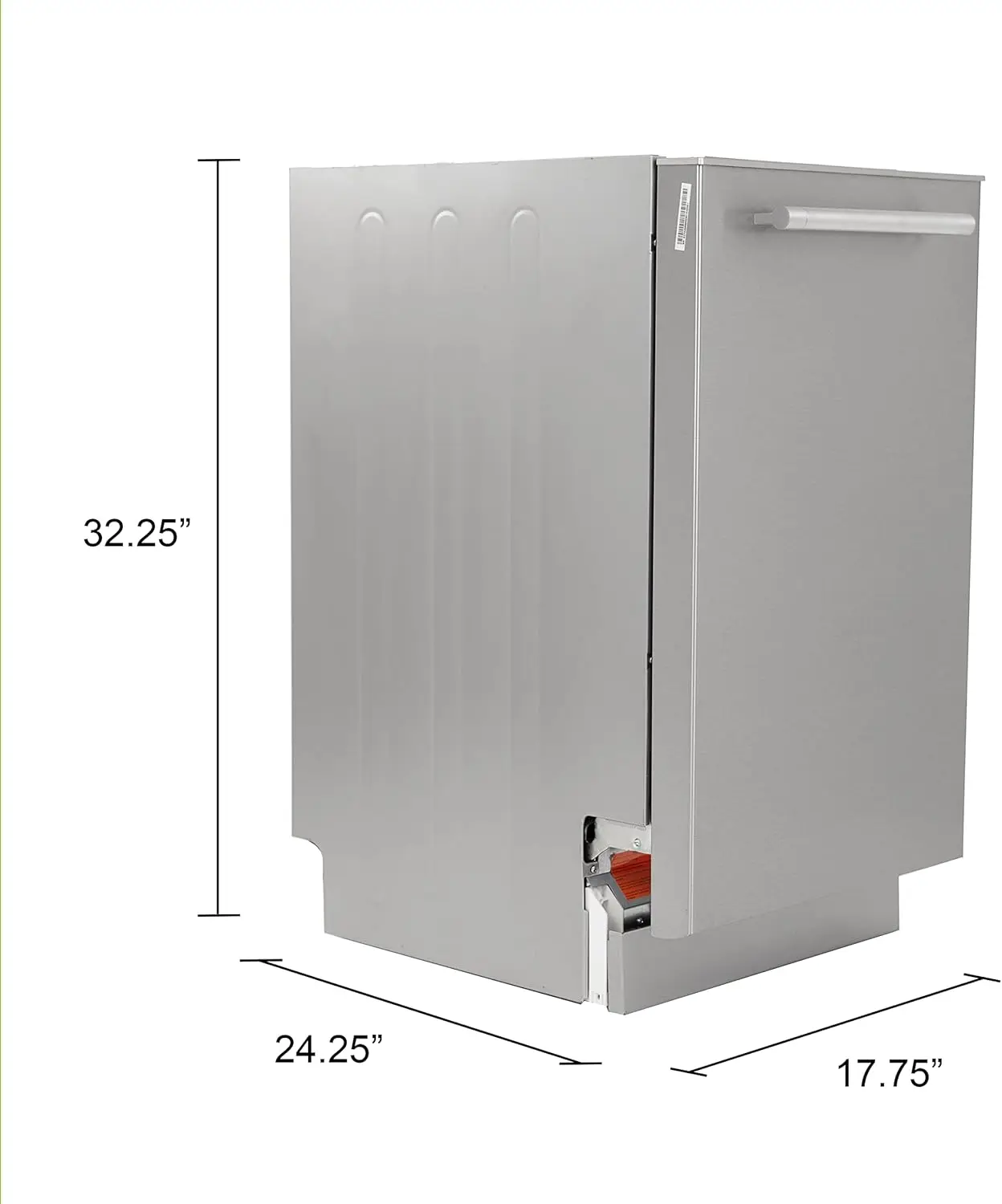 DWT18V3S Dishwasher 18-Inch Built in with 3 Wash Options and 6 Automatic Cycles, Stainless Steel Construction