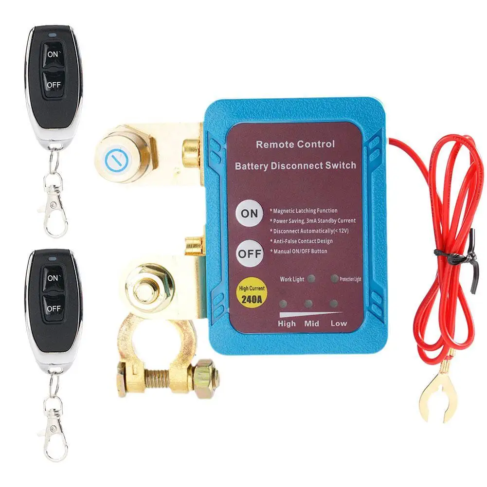 

DaierTek Remote Battery Disconnect Switch 12V 240A Kill Switch Automatic Power Shut Off Switch Remote Control Switch for Auto