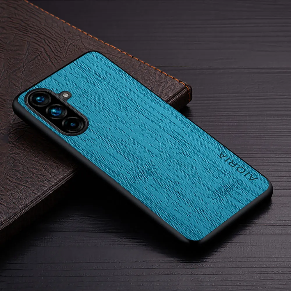 Luxury Bamboo Wood Pattern Leather Phone Case - Premium Design Cover