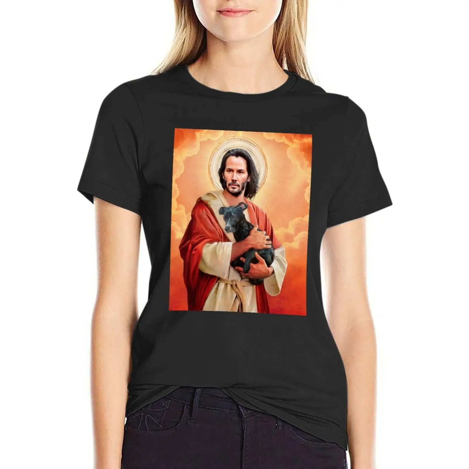 

Saint Keanu Reeves - Keanu Reeves T-shirt summer top funny t shirt dress Women