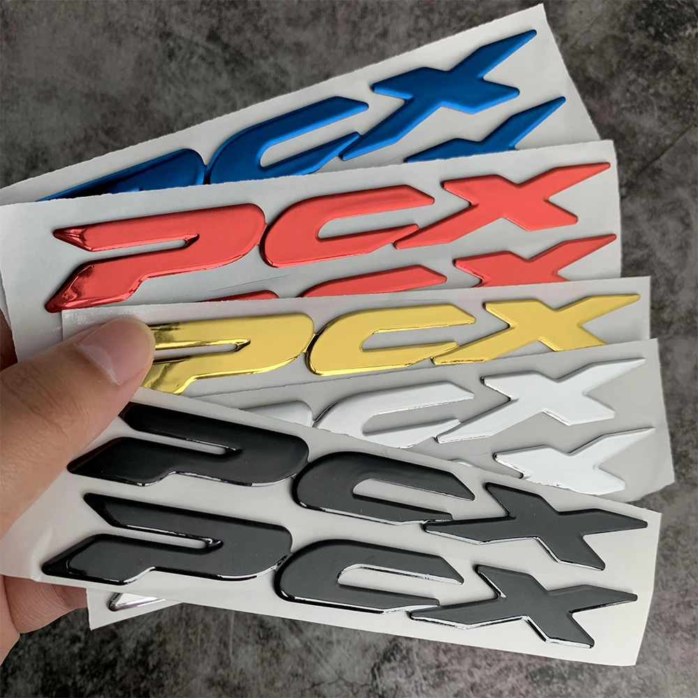 2Pcs Pcx Sticker 3D Epoxy Motorcycle Stickers Exhaust Decals Emblem Badge Accessories For Honda Pcx125 Pcx150 Pcx160