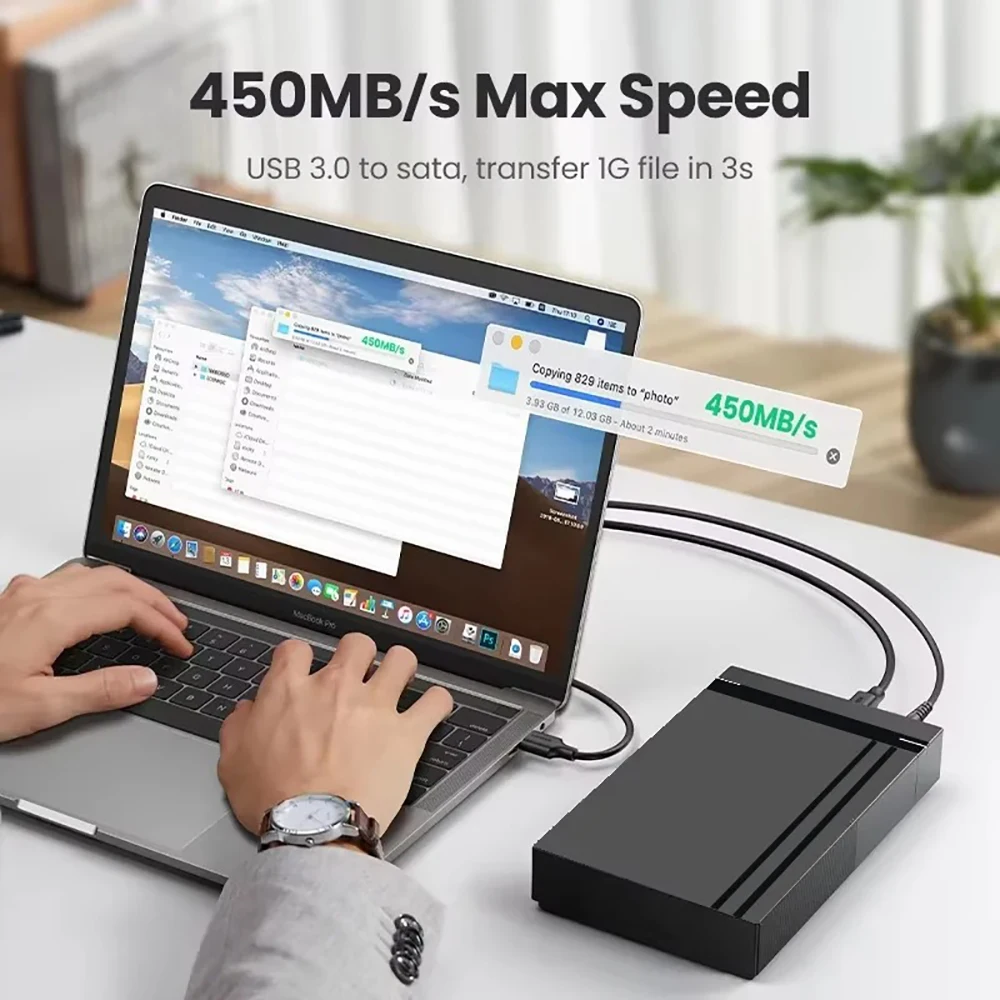 케비두메이 2.5 3.5인치 HDD 케이스 SATA to USB 3.0 하드 드라이브 인클로저 툴리스 외장 HDD 박스 어댑터 (노트북 데스크탑 PC용)