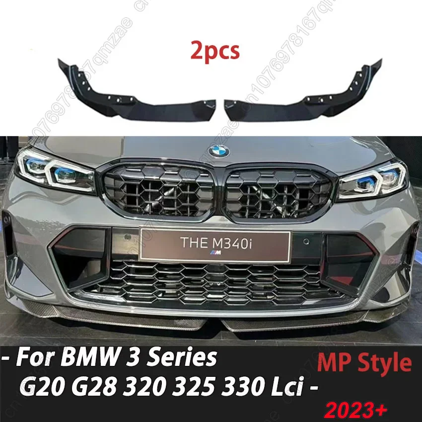 

2Pcs/Set MP Style Front Bumper Splitter Lip Spoiler Diffuser Guard Body Kit Cover For BMW 3 Series G20 G28 Lci 2023+ Gloss Black