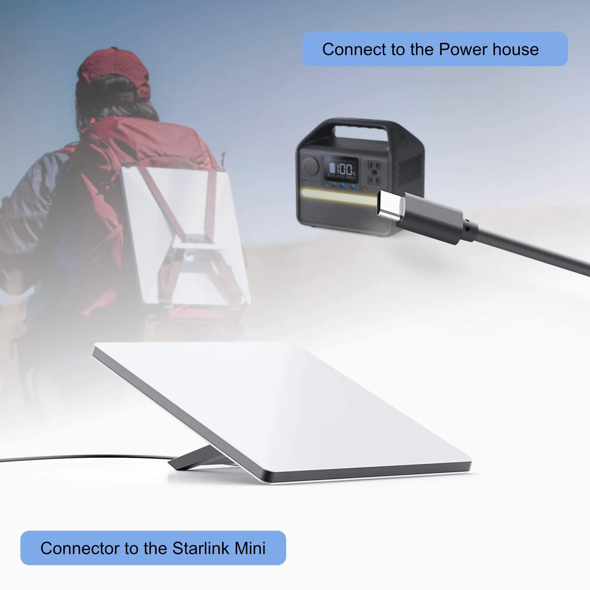 Cavo Alimentazione Starlink Mini Da USB-C A DC 3m, 20V/3A, 20AWG, Impermeabile E Ignifugo, Con Chip Intelligente PD – Ricambio Per Piatto Mini