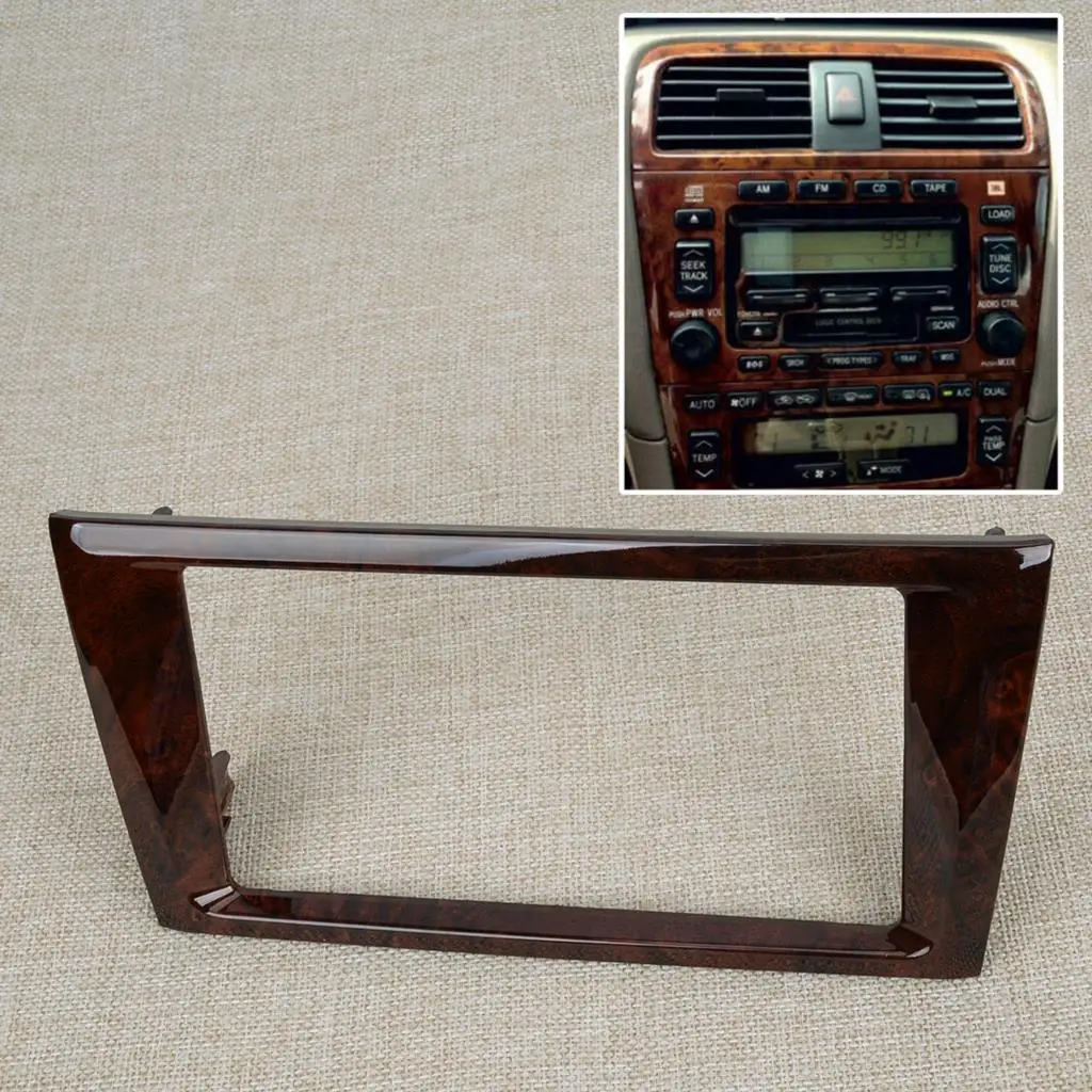 

2 Din Wooden Grain ABS Car Front Center Dash Radio Fascia Panel Frame Trim Fit for Toyota Avalon 2000 2001 2002 2003 2004