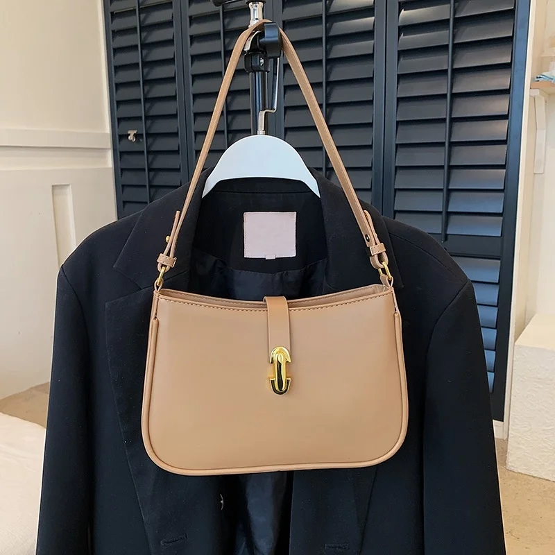 

Luxury Lock Buckle Bag For Women Fashion Leather Shoulder s High-End Texture Designer Sac Commuting Brand Quality Handbag