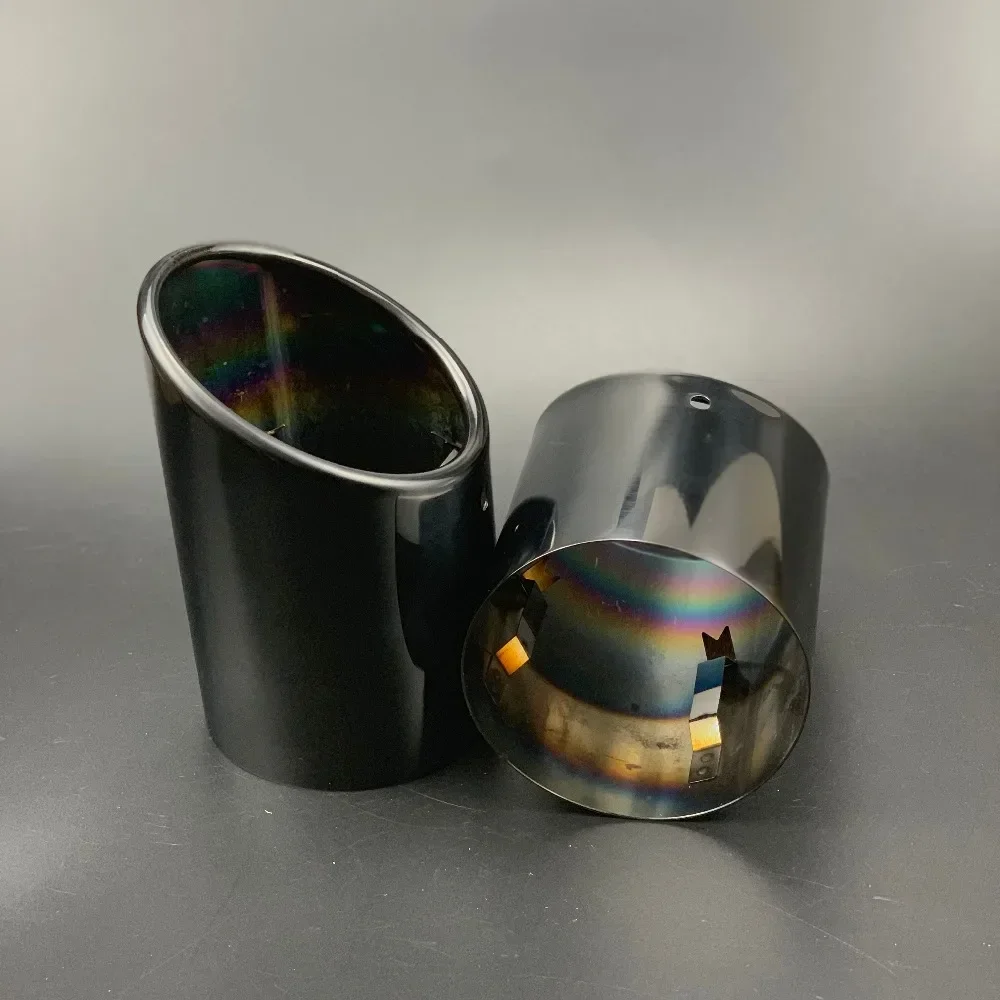 Stainless Steel Car Exhaust Straight Tail Pipe Tips cover case For Audi Q7 2007-2011 Car Accessories 1 Pair exhaust pipe tip