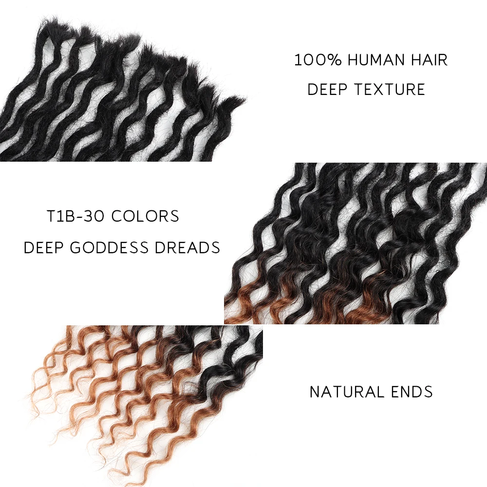 Orientfashion human hair bohemian locs extensions curly dreads handmade dreadlock body deep goodness locs extensions