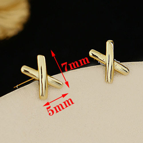 Copper Heart Letter Leaf Zircon Studs Earrings For Women Girls Geometric Rhombus Five-pointed Star Bowknot Small Ear Studs