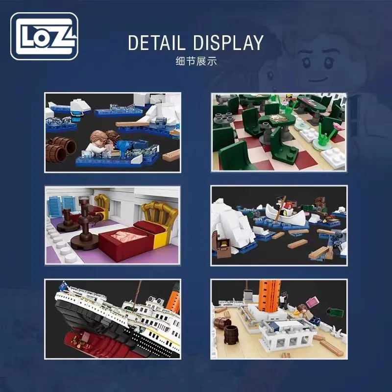 LOZ Titanic Titanic ship adult small particle building blocks toy ship  model tide play decompression