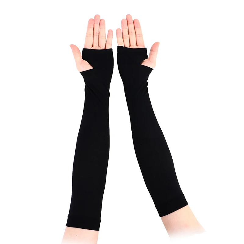 1Pair Ice Silk Sleeve Sunscreen Cuff Arm Sleeves Anti-Slip Summer Men Women Gloves Outdoor Riding Uv Sun Protect