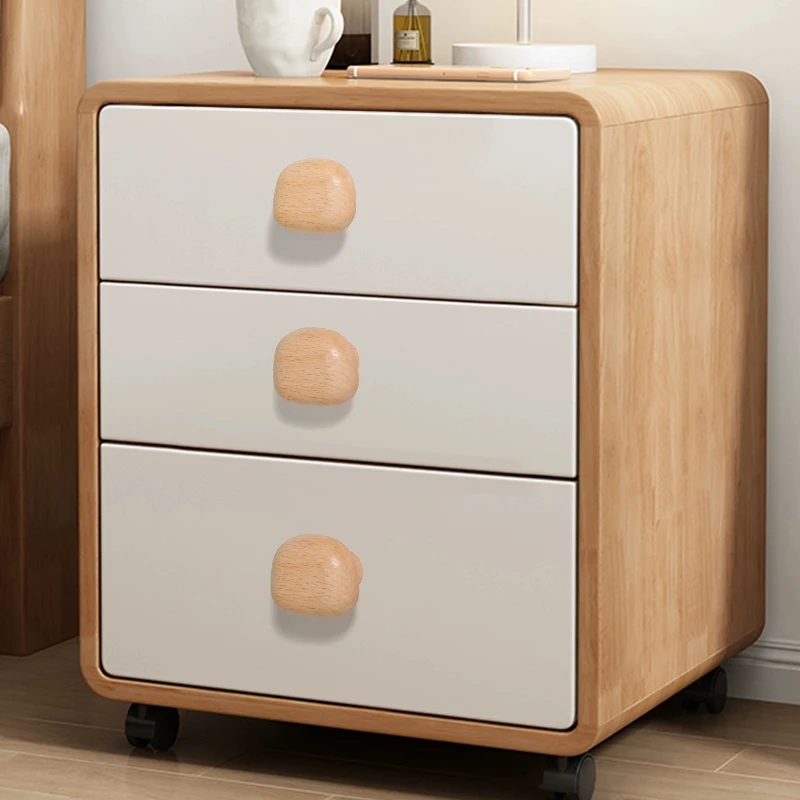 Nordic Kids Wooden Cabinet Handles Creative Cartoon Pebble Drawer Pulls for Children's Room Wardrobe