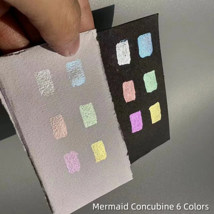 6/18 컬러 진주 단색 수채화 안료, 인어, 진주 수채화 안료, 네일 래핑 꽃 그림 염색 도구, thangka ES