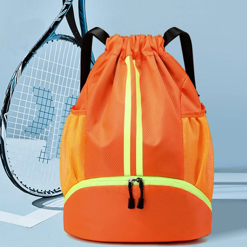 Fitness Drawstring Waterproof Backpack Basketball Football Backpack with Ball and Shoe Compartment Sport Bag Men Gym Soft Bag