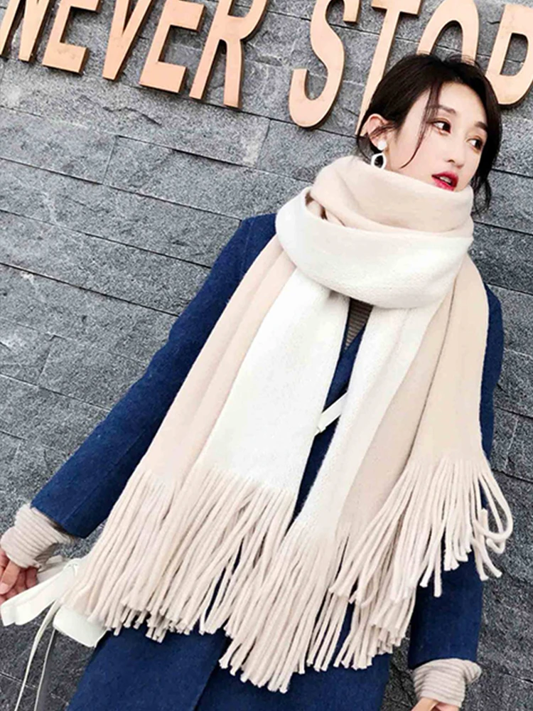 Bufanda de invierno de para mujer, borla de Cachemira, estolas de Pashmina, Pareo, Foulard, Hijab, chal, envío gratis|Bufandas de mujer| AliExpress