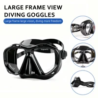 Professional Seal Tempered Glass Goggles Diving Scuba Mask Adult HD Large Frame Fashion Silicone Swimming Equipment Men Women