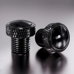 Aluminum Mirror Hole Plugs Screws Bolts for Motorcycles - Premium Accessories (Black-No Logo)