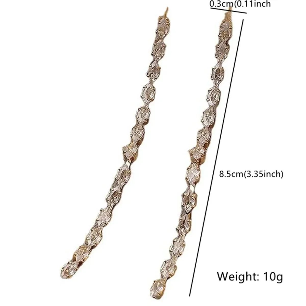 Simple Geometric Zircon Crystal Long Tassel Dangle Earrings for Women