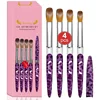 Professional  Nail Brush Set 4-piece Set Nail Tool Set  Manicure Tools Acrylic brush Pen for Powder Removed Manicure Round 6