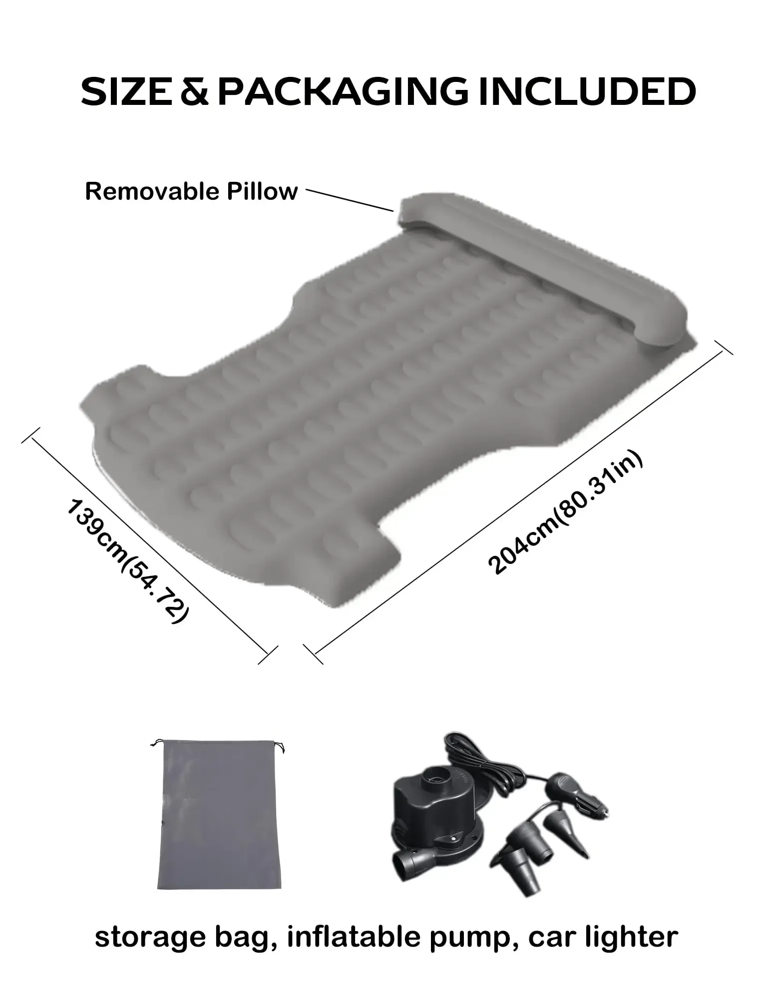 Inflatable Mattress Car Travel Self-Inflating Air Mattress Folding Camping Sleeping Air Bed With Pillow & Pump