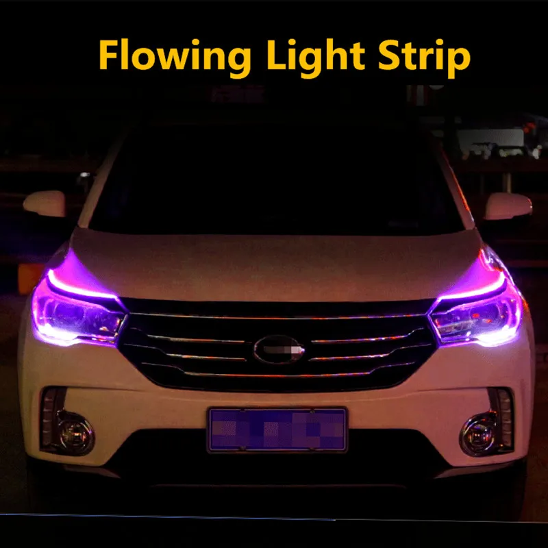 2X Ultra-thin Car LED Strip Headlight Decoration Turn Signal For
