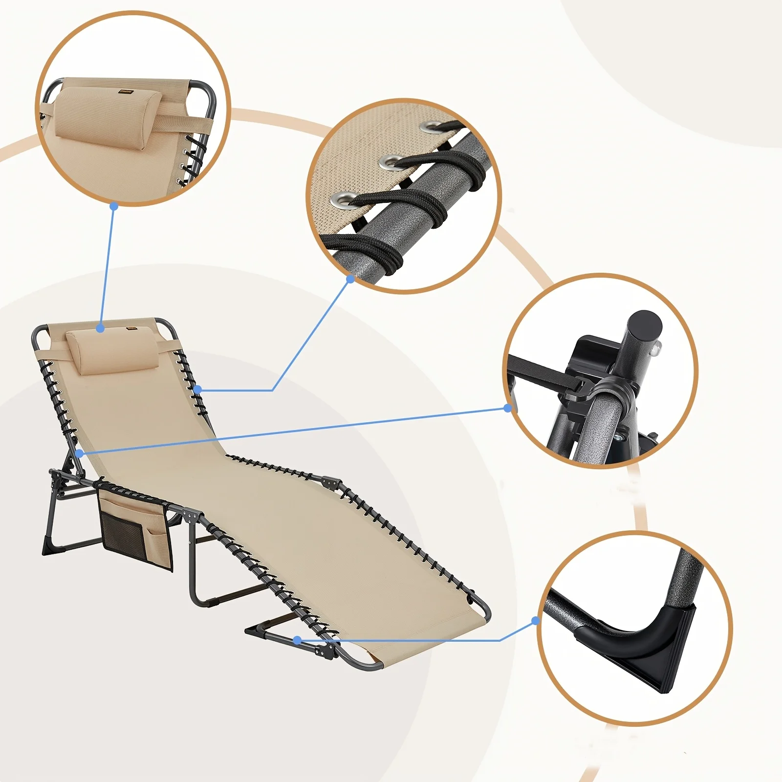KingCamp 2 pack recliner fold bed 4