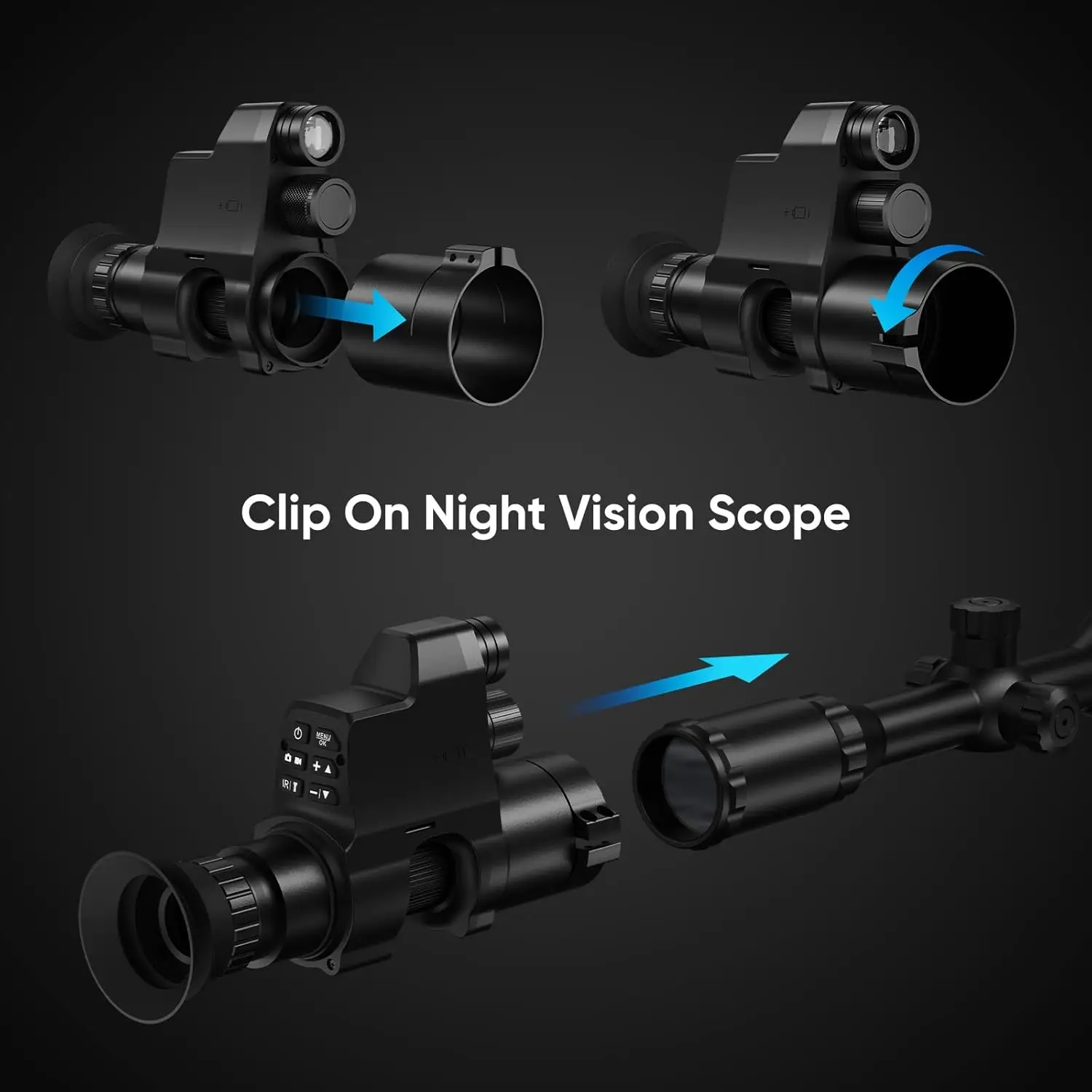 940nm/850nm Clip-on Night Vision Monocular 1080P HD Infrared Night Vision Scope